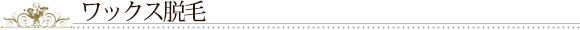 ワックス脱毛